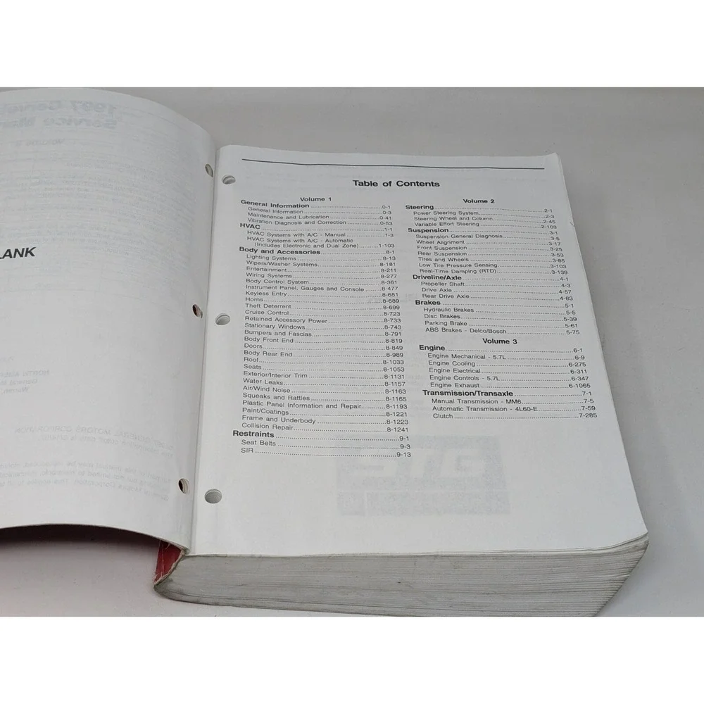 1997 Chevrolet Corvette Service Manual GMP/97-Y-3 Book 3 Engine Transmission VTG